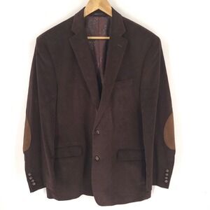 Lauren Ralph Lauren Blazer Mens 44R Brown Corduoroy Elbow Patches 2 Button
